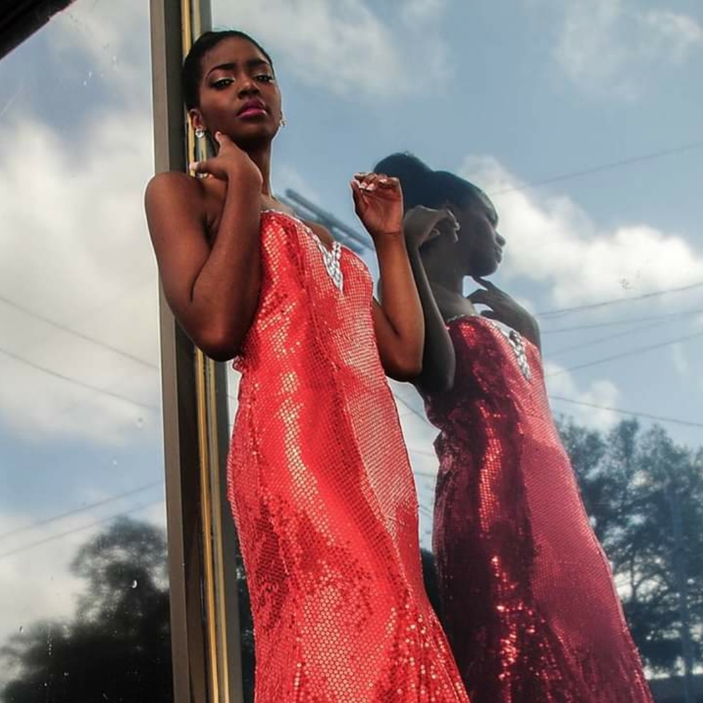 Red sequin evening gown size 4